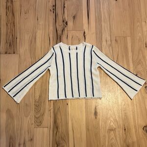 Chelsea & Violet Cream and Blue Knit Sweater